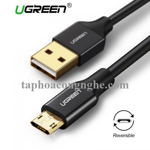 Ugreen 30854 0.5M màu Hồng Cáp sạc truyền dữ liệu USB 2.0 sang MICRO USB dây bọc nhựa PVC US223 30030854